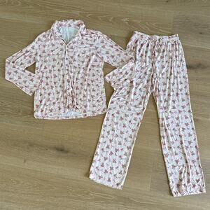 Sunny De Teddy Bear Pajamas Size S in Pink Brown